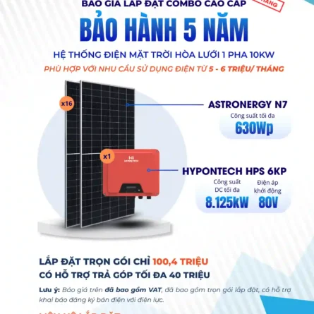 Báo giá chi tiết Hệ thống Điện mặt trời Hòa lưới 10kW tại Nha Trang
