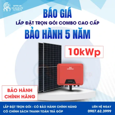 Báo giá trọn bộ Điện mặt trời Hòa lưới bám tải 10kW