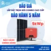 Báo giá trọn bộ Điện mặt trời Hòa lưới bám tải 5kW