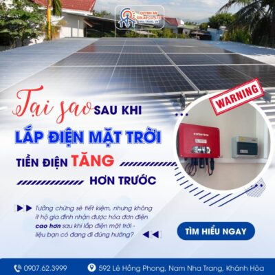 Tại sao sau khi Lắp Điện mặt trời tiền điện tăng hơn trước