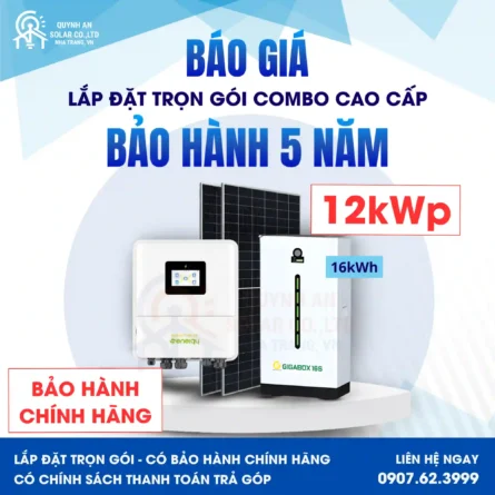 Báo giá trọn gói Điện mặt trời Hybrid 12kW Senergy lưu 16kWh