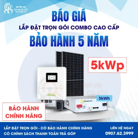 Báo giá trọn gói Điện mặt trời Hybrid 5kW Senergy lưu 5kWh