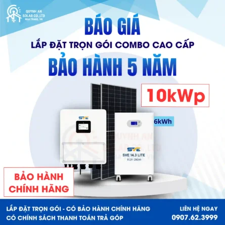 Báo giá trọn gói Điện mặt trời Hybrid 10kW SVE lưu 11kWh