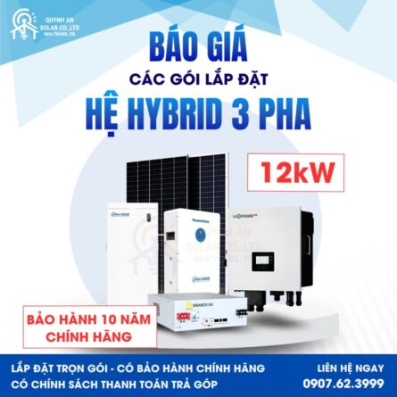 Tổng hợp báo giá các hệ thống Điện mặt trời 3 pha 12kW tại Quỳnh An Solar