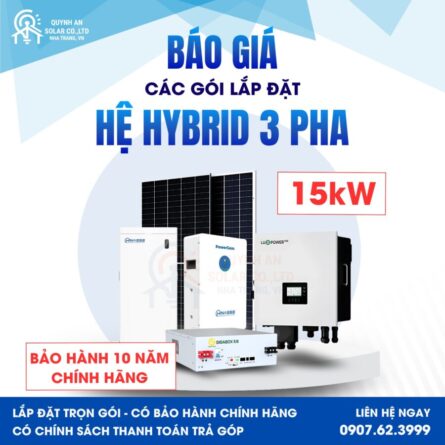 Tổng hợp báo giá các hệ thống Điện mặt trời 3 pha 15kW tại Quỳnh An Solar