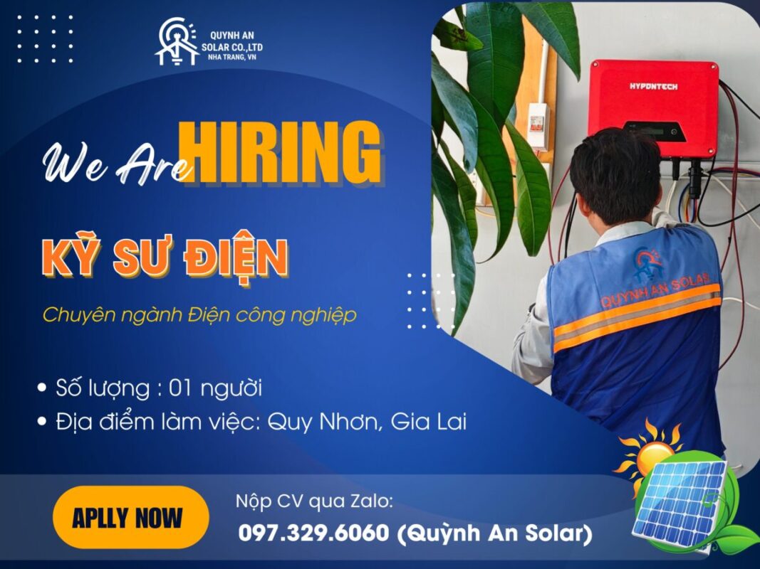 Quỳnh An Solar tuyển dụng Kỹ sư điện
