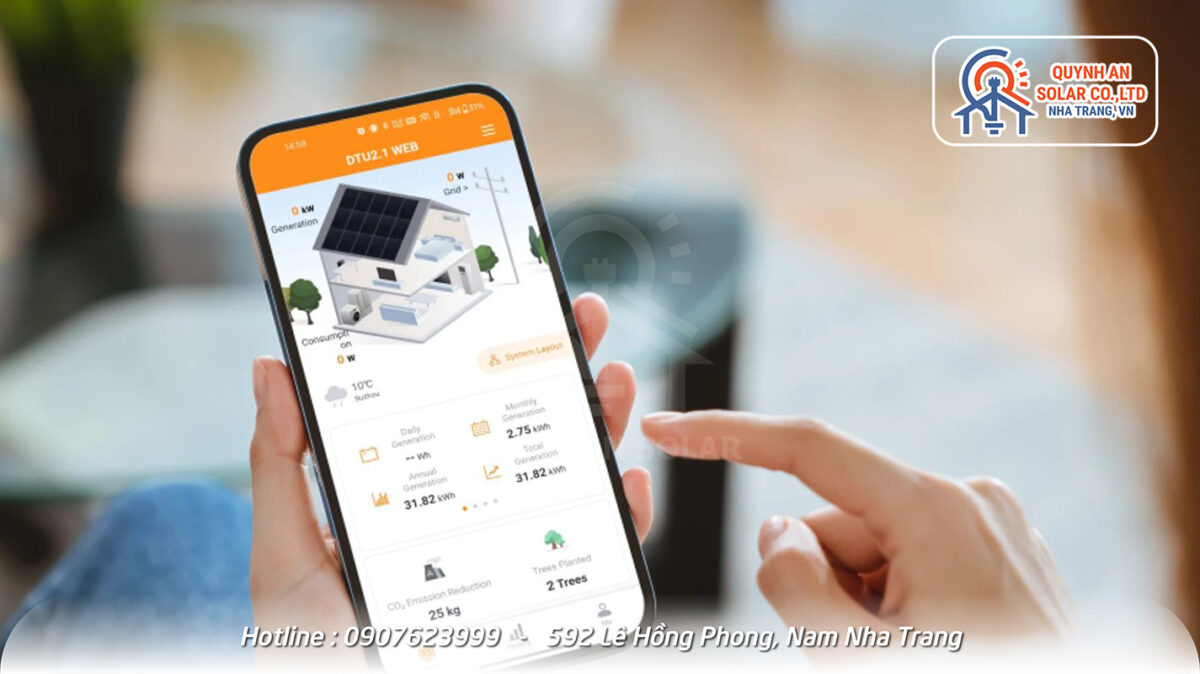 Sử dụng microinverter app để theo dõi hệ thống