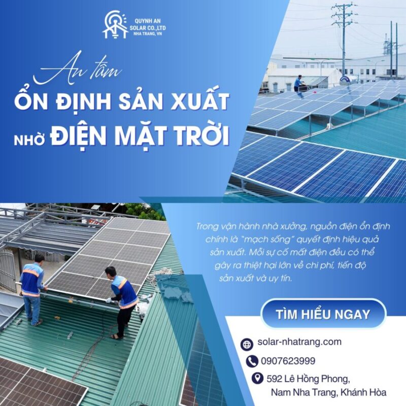 Giải pháp tiết kiệm chi phí mà tăng hiệu suất sản xuất cho nhà Xưởng sản xuất nhờ Điện mặt trời 5 Xưởng sản xuất an tâm vận hành khi có Điện mặt trời