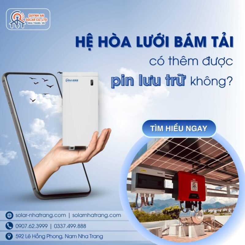 Thêm pin lưu trữ cho Hệ hòa lưới bám tải có được không